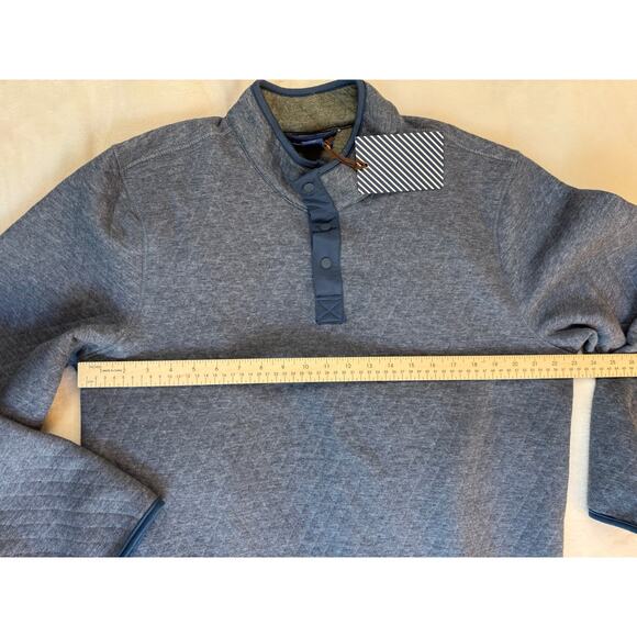 Wilkens Bros Blue Quarter Zip 1/4 Quilted Pullover Sweater Sweatshirt XL - Picture 6 of 7